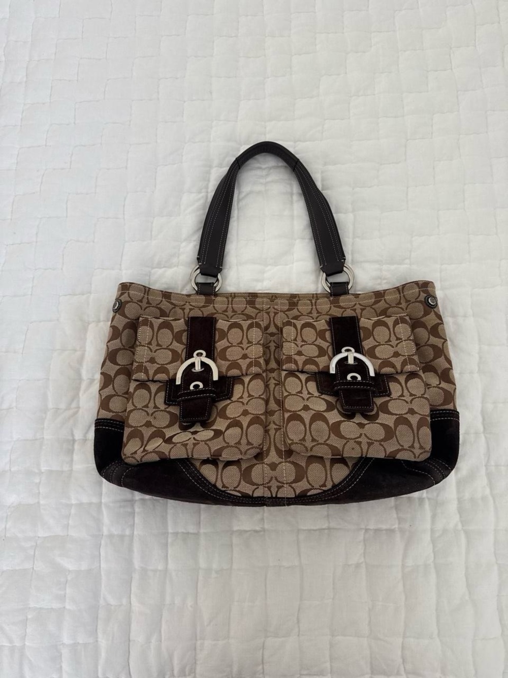 Vintage 2004 brown coach tote bag